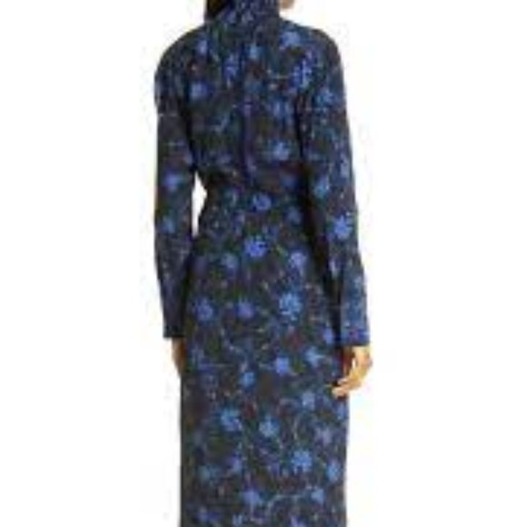 Hunter Mock Neck Long Sleeve Silk Blend Dress - Picture 2 of 4